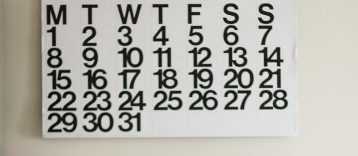 image of calendar with date unspecified