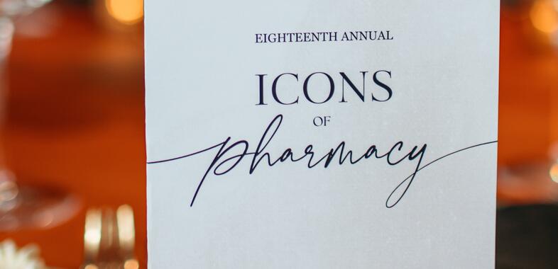 Icons of Pharmacy brochure stands on table